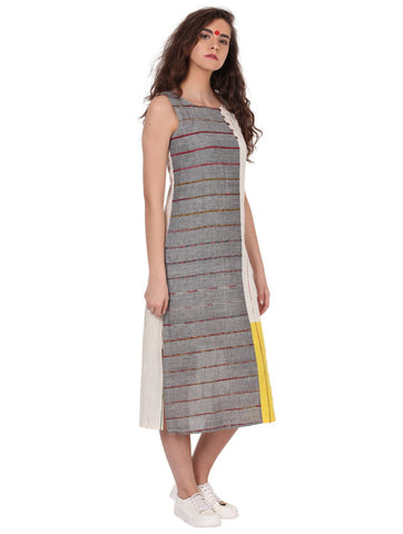 Dress - Multi Colour Khesh Dress With Patches - Prathaa