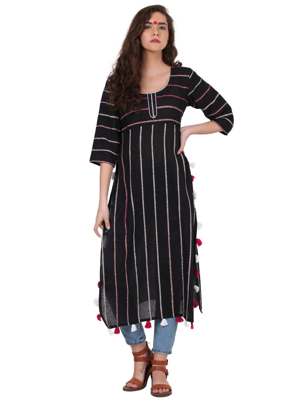 Black Khesh Casual Cotton Tunic