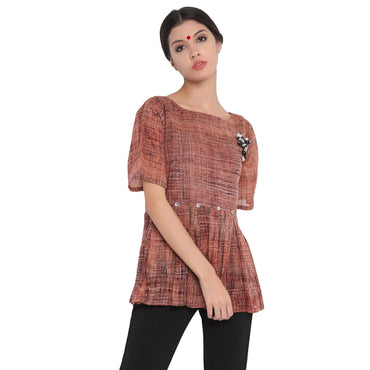 Top - Abstract print mul cotton top. - Prathaa