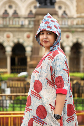 Bawra : Ink Blot Bindi Layered Dress - Prathaa - weaving traditions