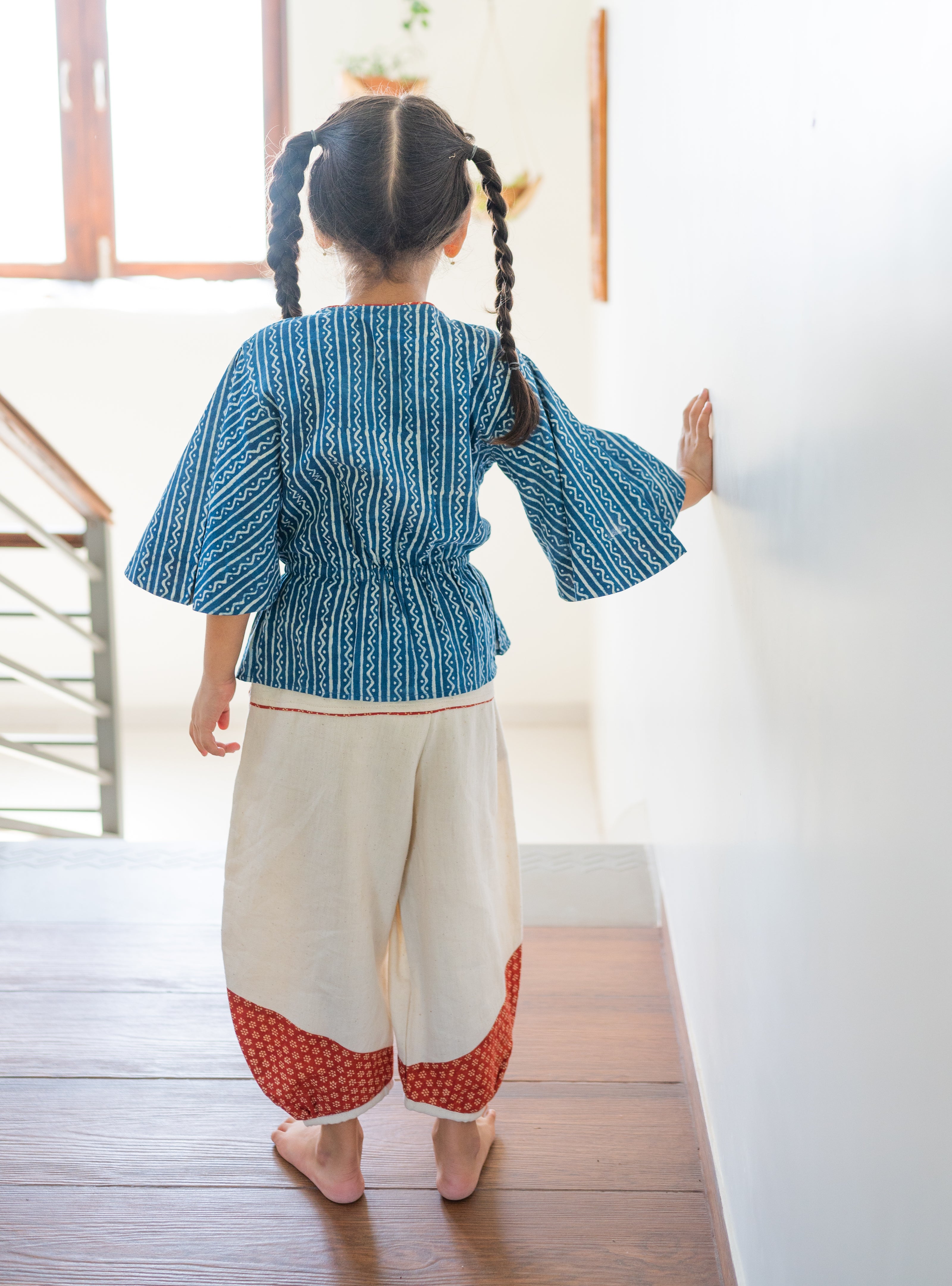 Off-White Handloom Cotton Casual Kids Dhoti Pants thumbnail 3