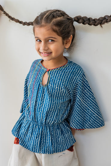 Party Wear Plain Baby Girl Blue Dungarees at best price in Mumbai
