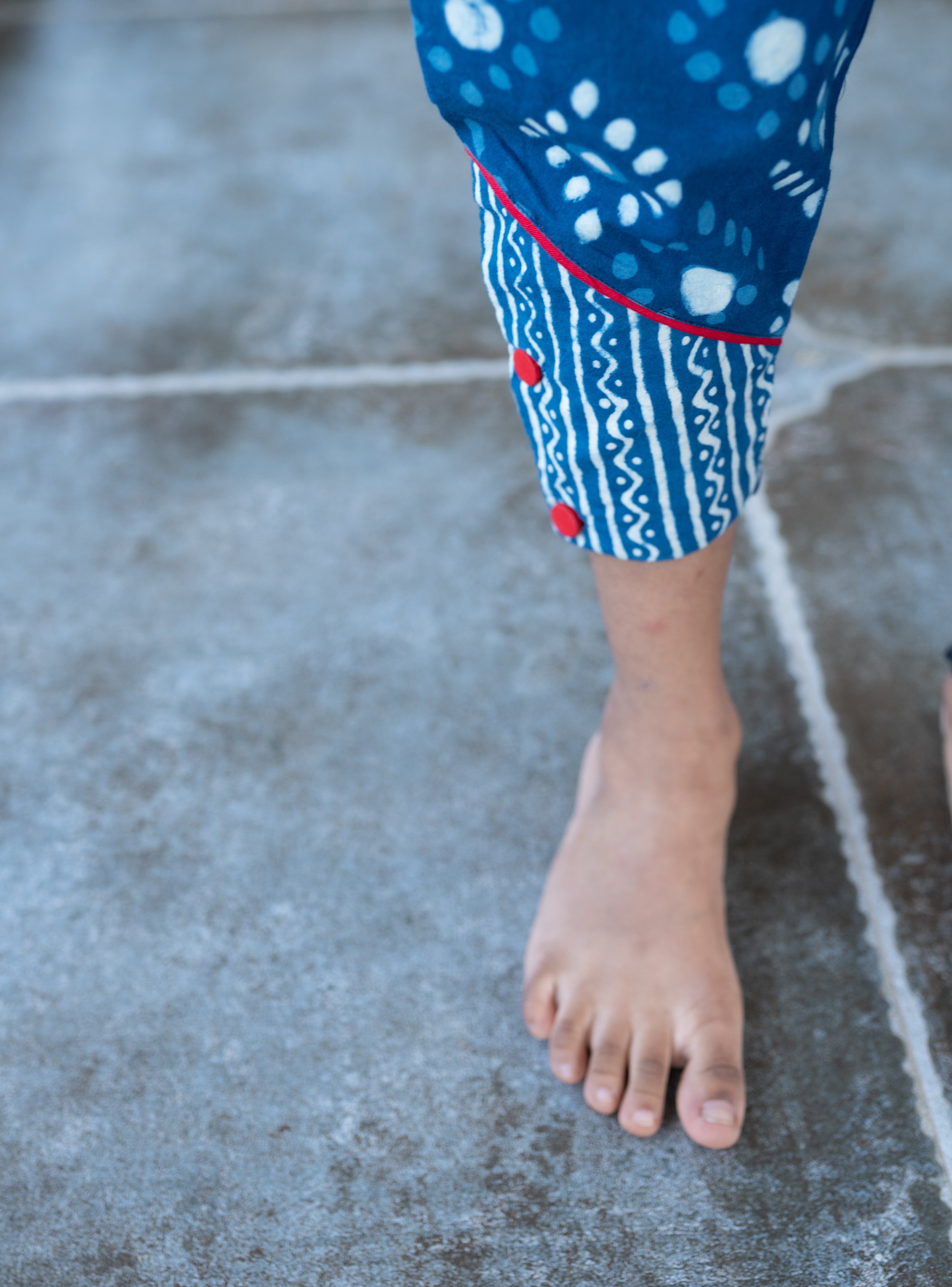 Indigo diamond print Jumpsuit - Prathaa - weaving traditions