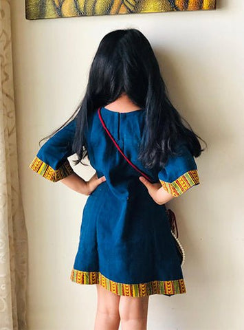 Kala Cotton - Ajrakh Kids Dress - Prathaa - weaving traditions