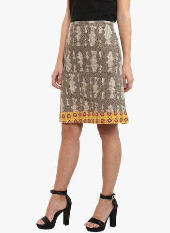 Bottom - Kashish handblock print A-line short skirt - Prathaa