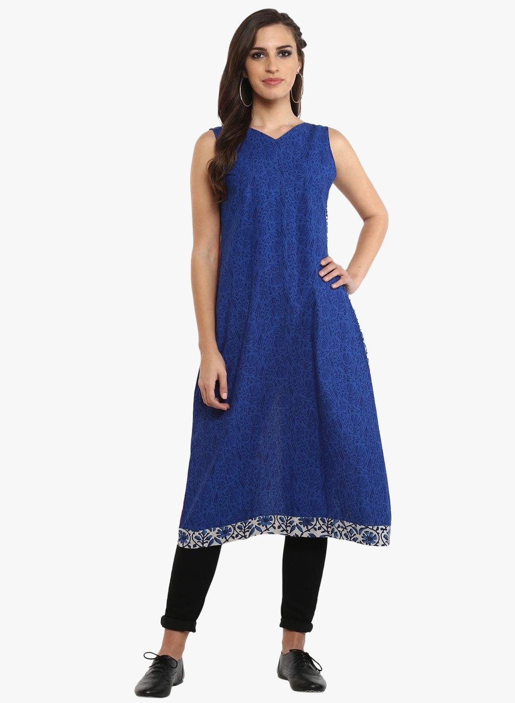 Tunic - Back slit tunic in three fabric - Prathaa