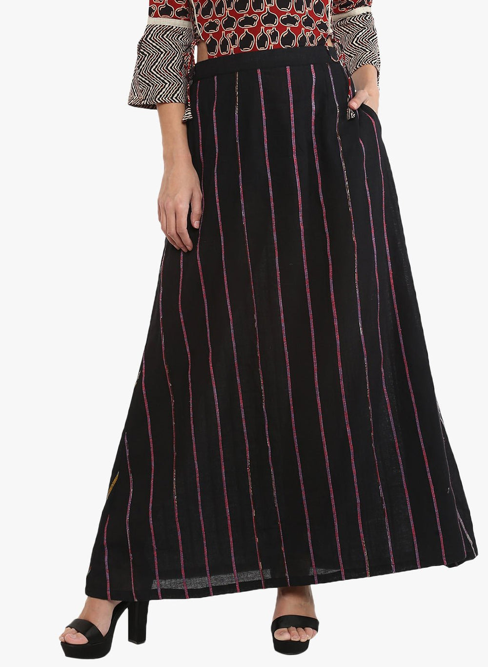 Black Khesh Cotton Maxi Skirt thumbnail 2