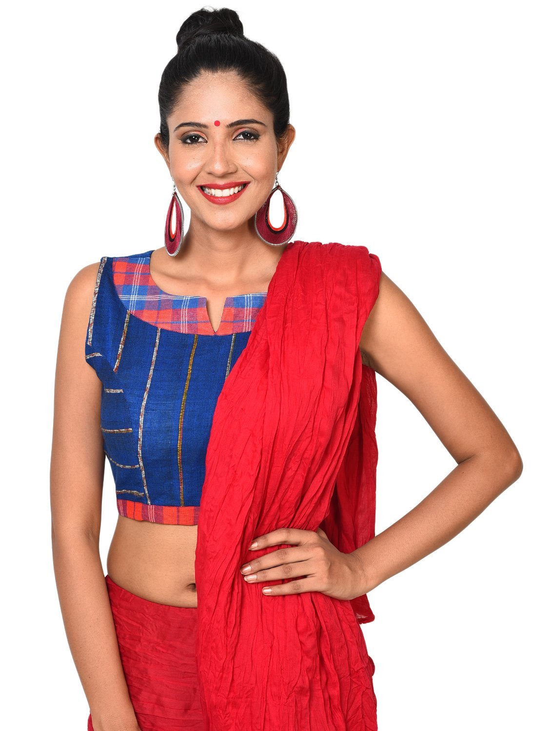 Royal Blue Khesh Blouse - Prathaa - weaving traditions