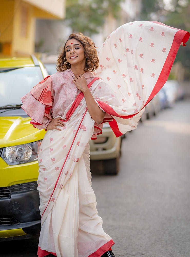 Bawra Blouse/Top -Bindi Double Umbrella Sleeve - PRATHAA